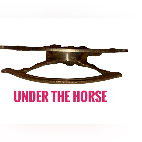 MINIATURE ROCKING HORSE DECOR Vintage Solid Brass Decorative Figurine 6” Tall - Picture 6 of 6